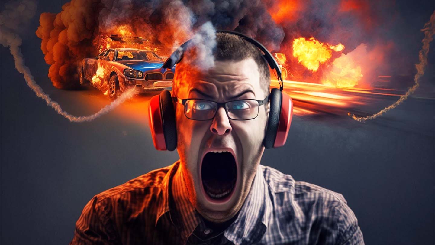 Gamer having burnout while playing video games