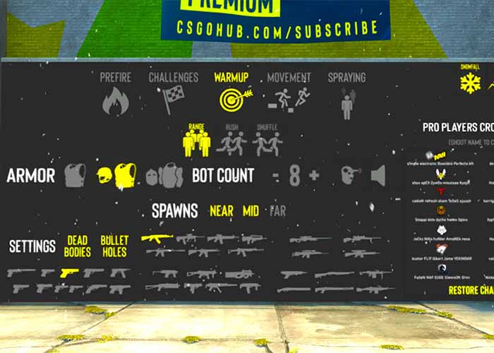 CSGOHUB warmup mode
