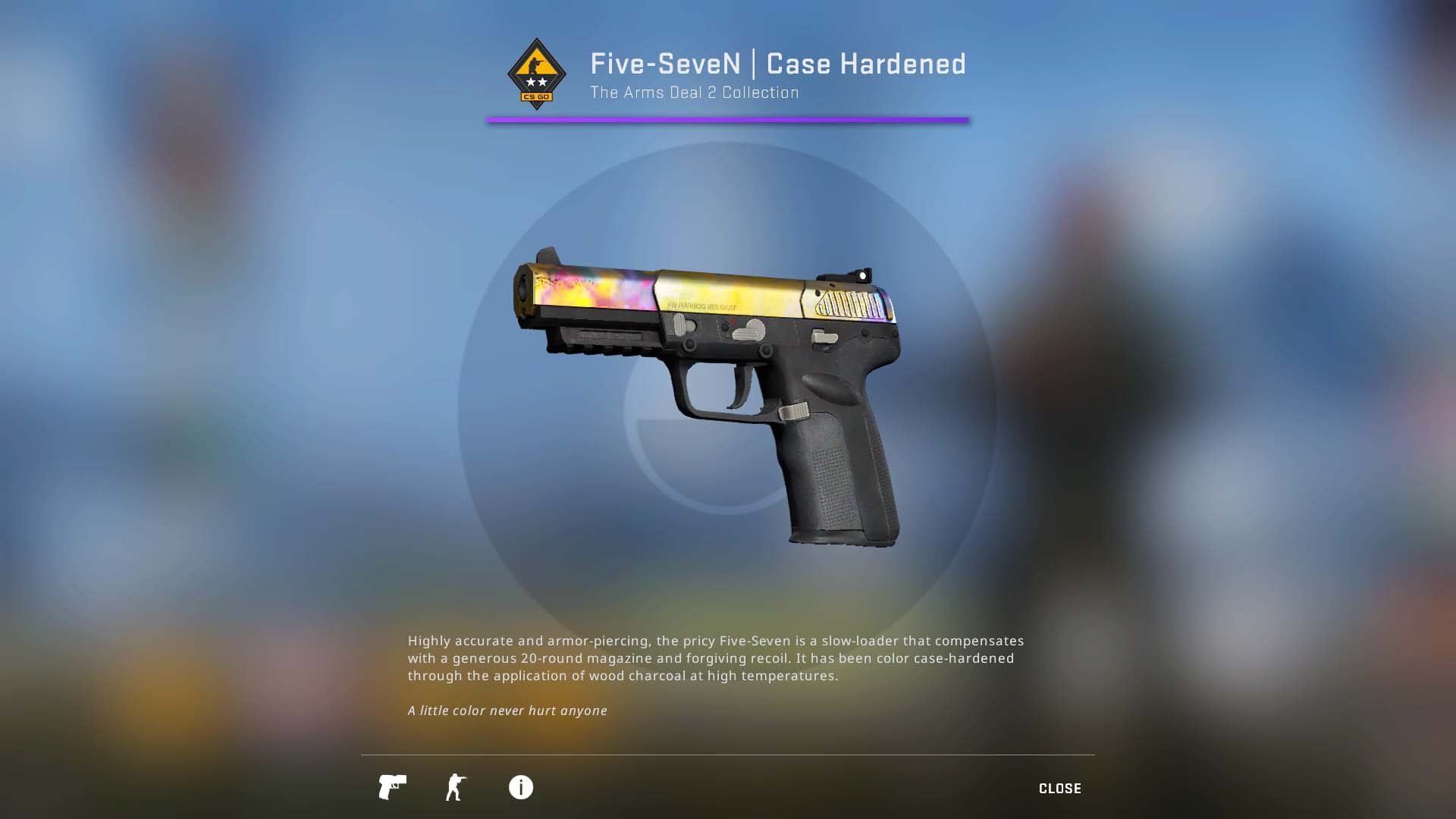 CSGO pistol five seven case hardened skin