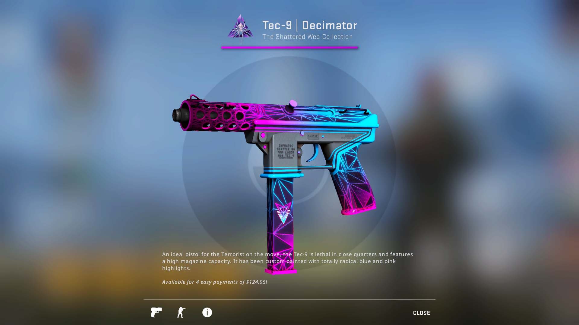 CSGO pistol tec 9 decimator skin