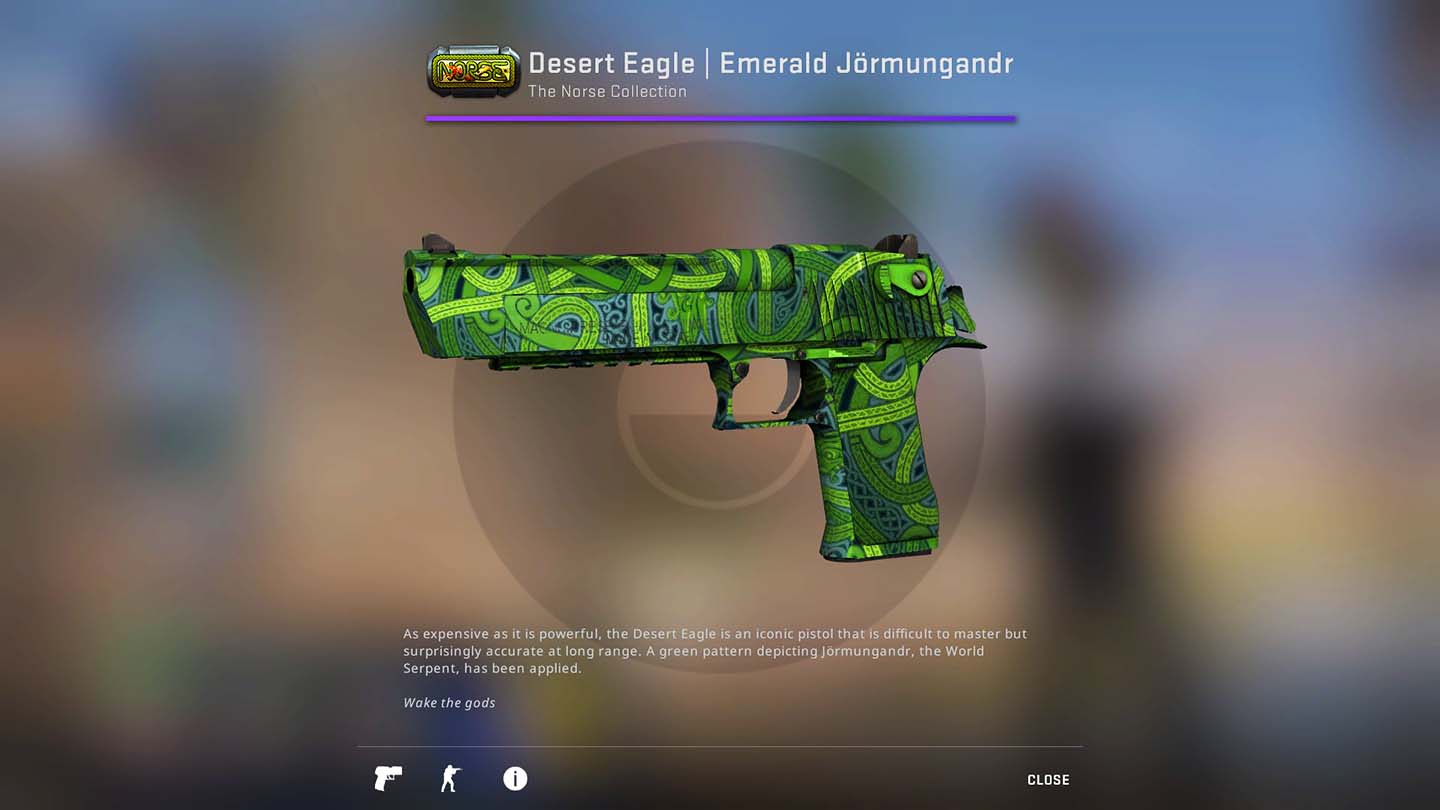 csgo Deagle skin, Emerald Jörmungandr