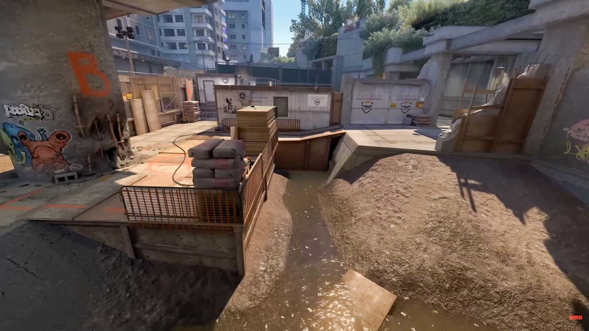 CS2, Counter strike 2, Overpass B site water