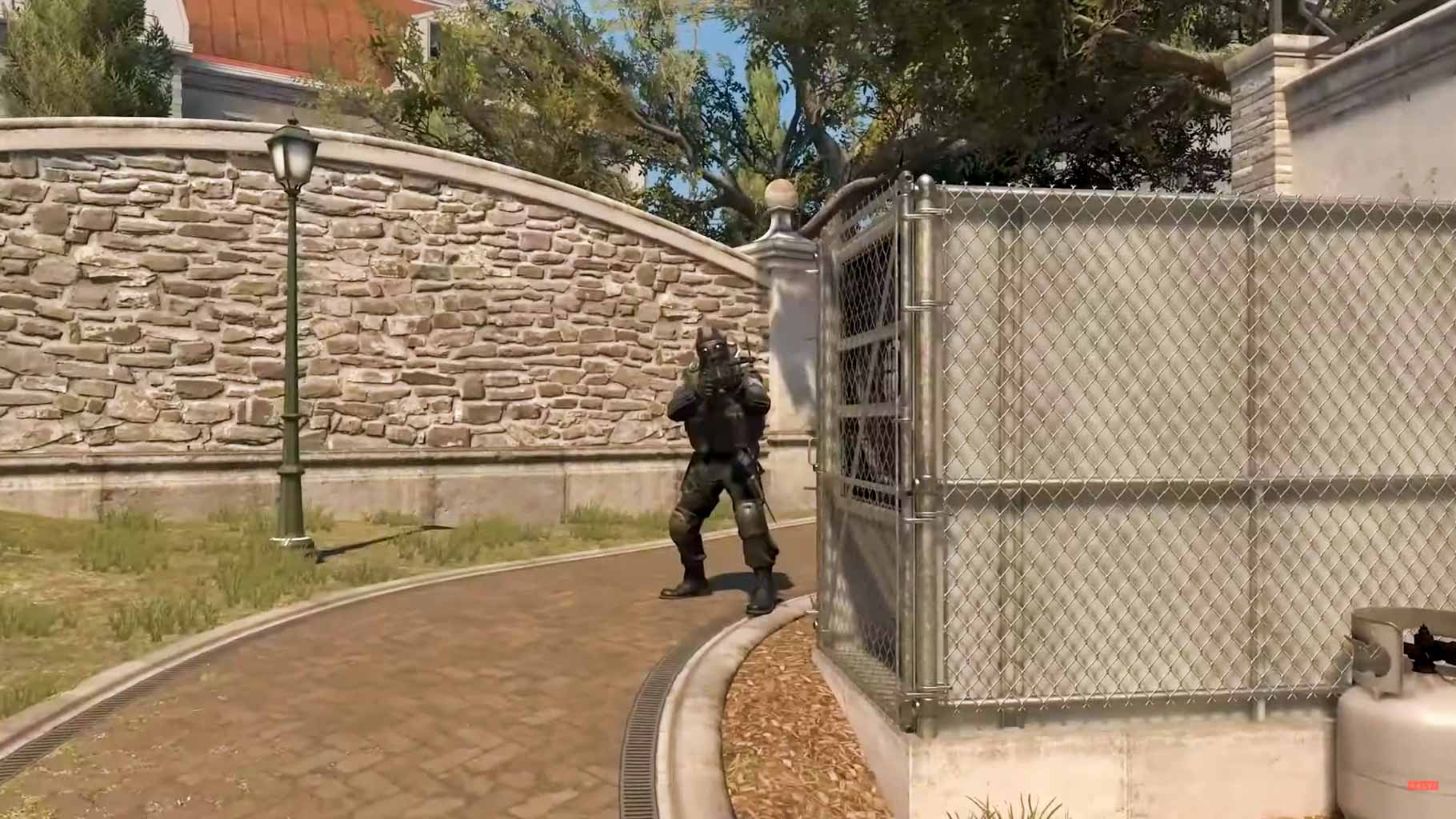 CS2 overpass, CT player holding long, Counter strike 2