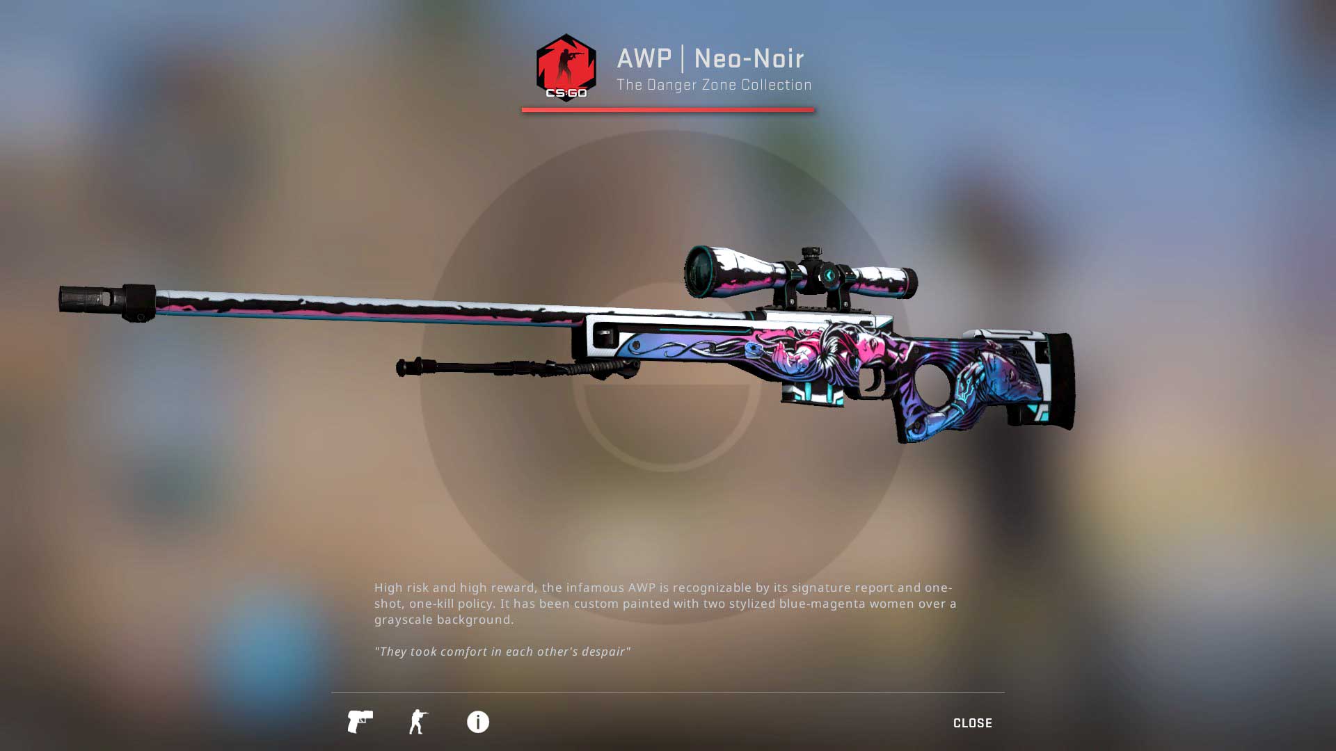 AWP skin Neo-Noir, csgo skins