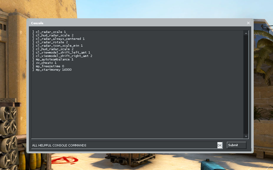 All helpful CSGO console commands