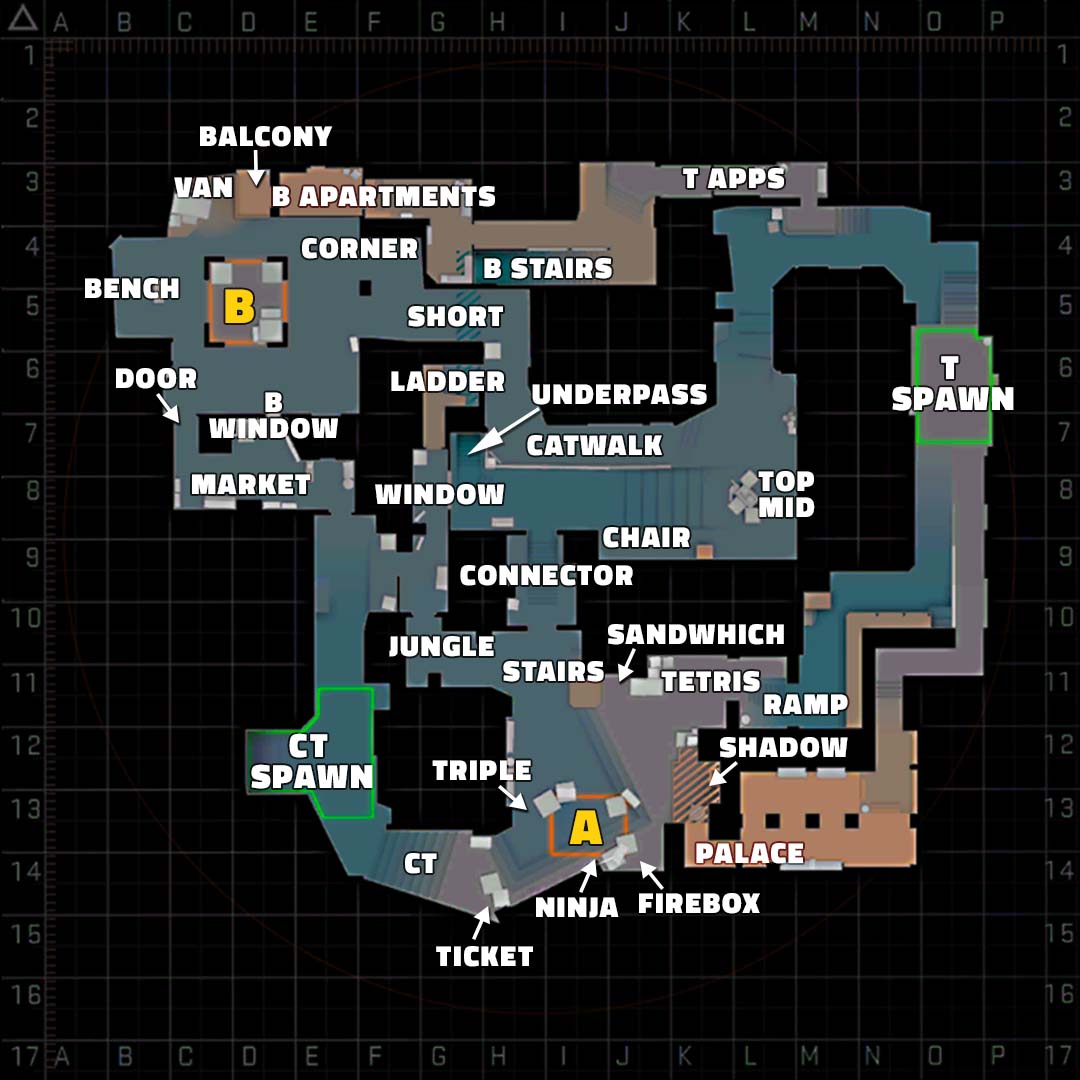 csgo mirage map callouts, firebox position, ninja position, window position, connector position, tetris, triple