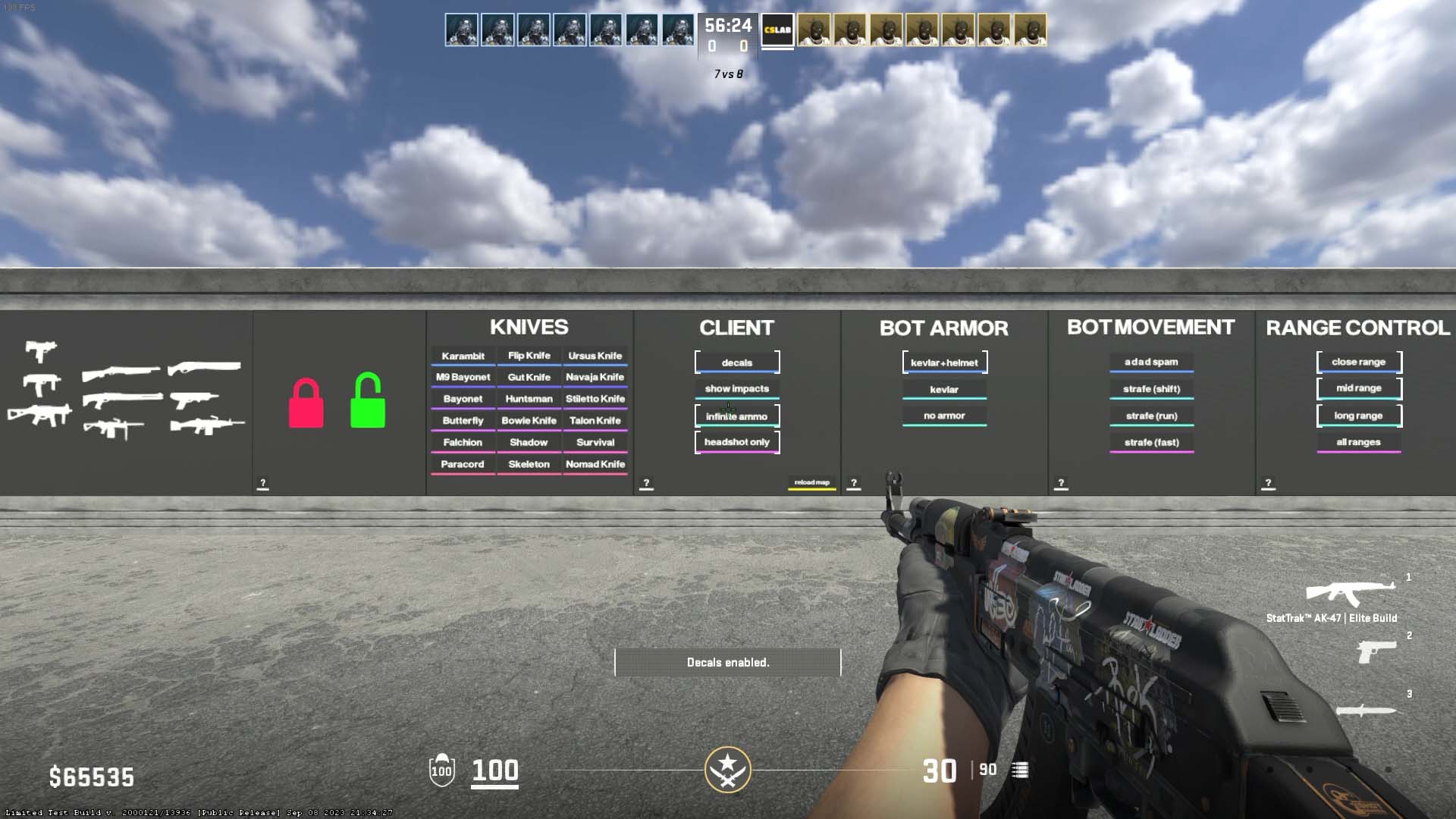 settings for cs2 aim training map